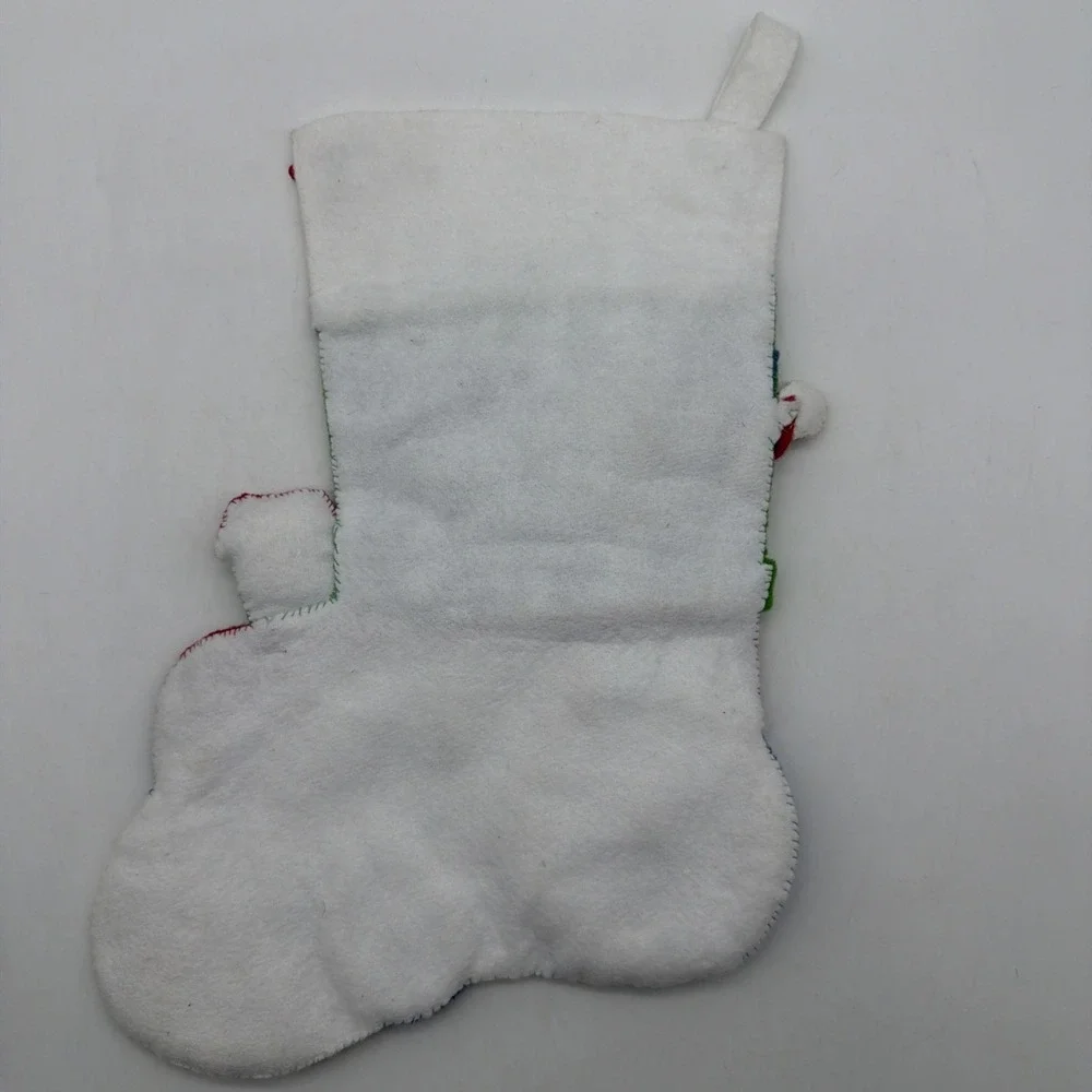Completed vintage Bucilla  Engineer Santa Felt Christmas Stocking  33096
